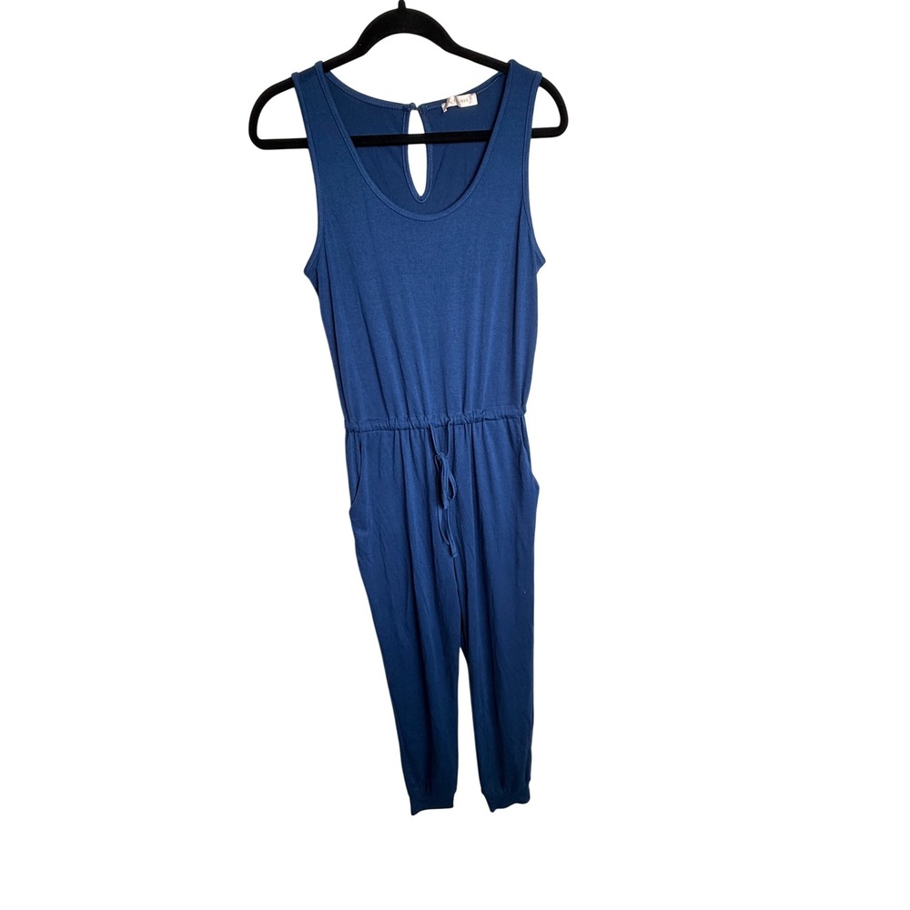 Kirundo Womens Blue Sleeveless Drawstring Waist Jogger Jumpsuit Size S 7009-17